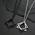 thumbnail image 4 of SmartBy Sweater Chain Geometric Pendants Electroplating Anti-rust Fade-resistant Neck Decoration Accessory Stacking Square Triangle Pendant Necklace Clothing Accessory, 4 of 8