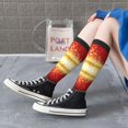 thumbnail image 3 of Lsque Red Gold Glitter Printed Crew Socks Men's Women's LightWeight Thin Casual Calf Socks ,Knee High Socks,Cotton Socks, 3 of 9