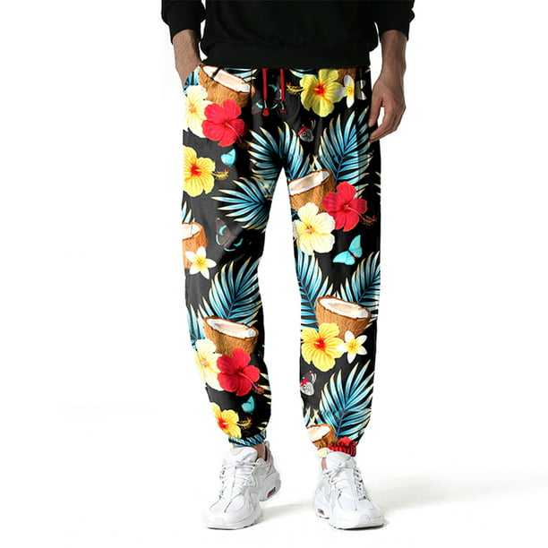 fysisk væv frokost Hanas 2023 Mens Pants Floral Printed Casual Pants Loose Trousers Flower  Trousers For Men Black L - Walmart.com