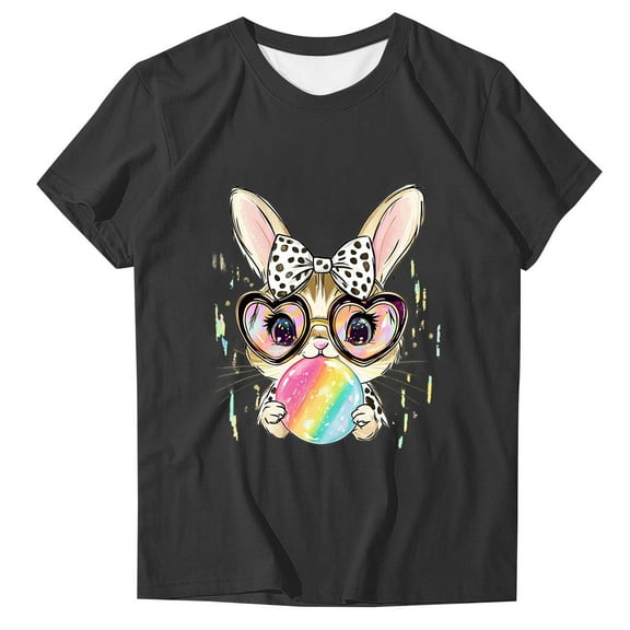 T Shirts for Women Woman's Fashion Cute Printing Leisure Round Neck Short Sleeved T-Shirts