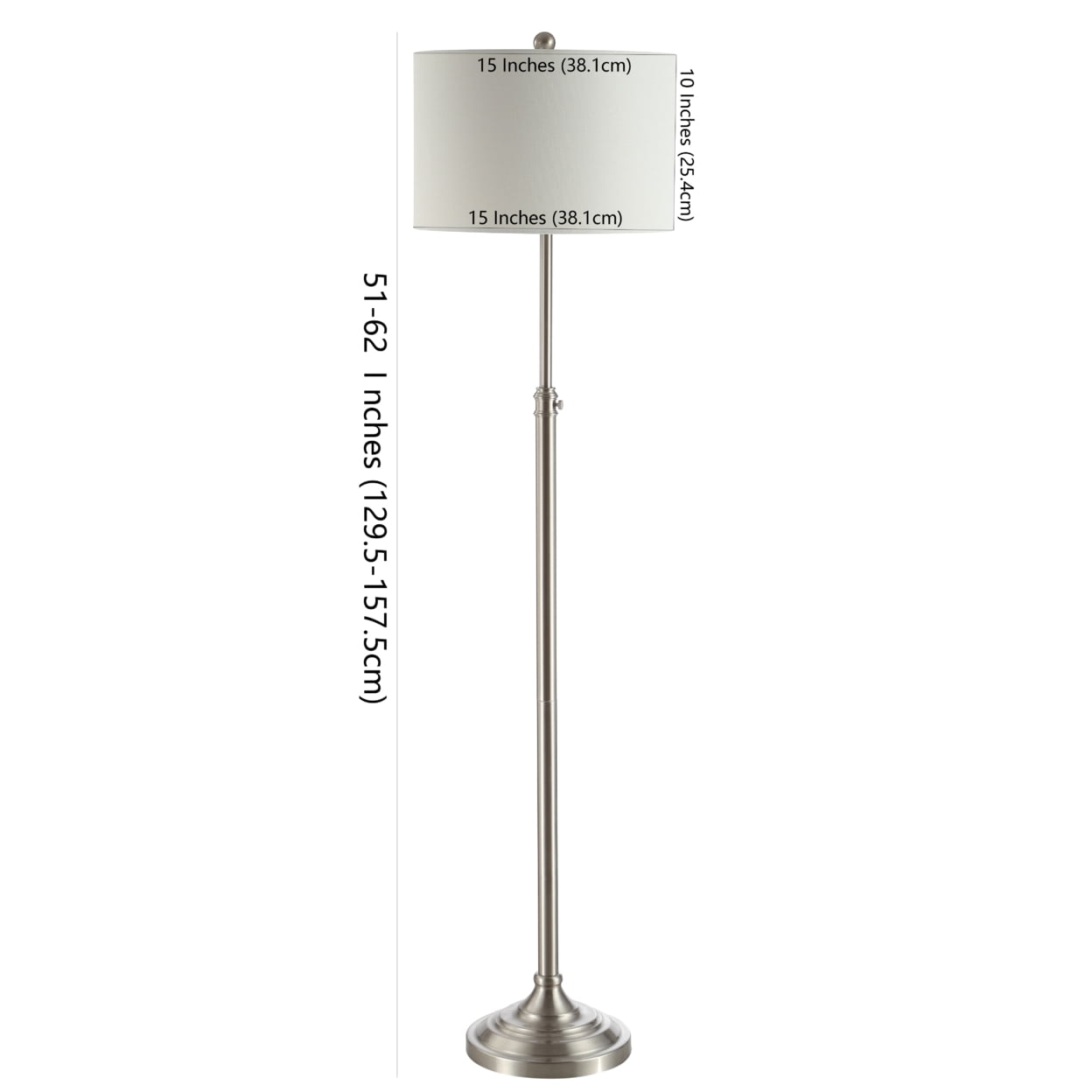 Safavieh Leeland Simple Glam Floor Lamp, Brush Nickel