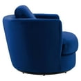thumbnail image 3 of Modway Pirouette Performance Velvet Swivel Armchair in Navy, 3 of 8