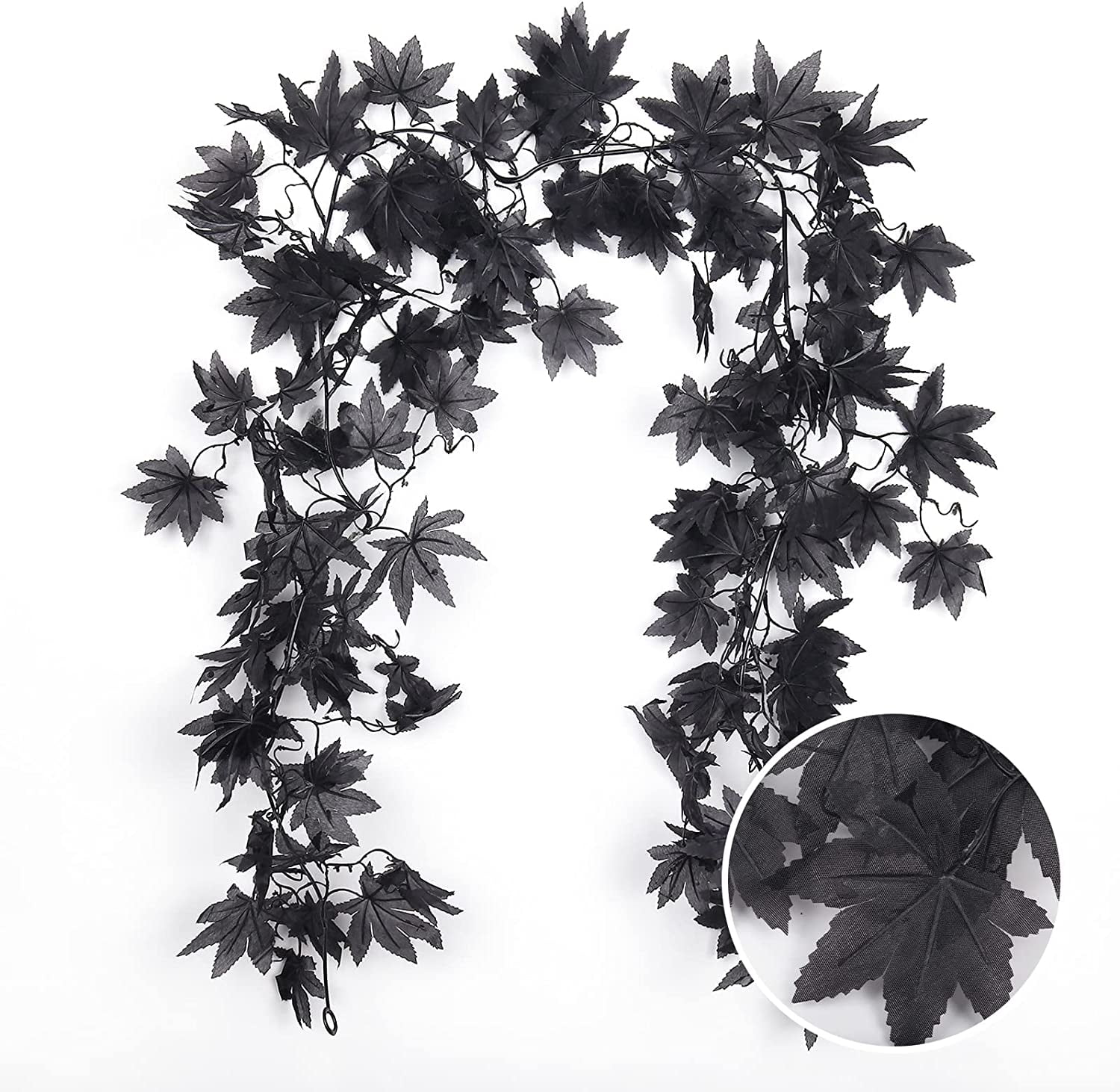 Black Halloween Garland
 ZOELNIC Black Halloween Garland Black Fall Maple Leaf Garland