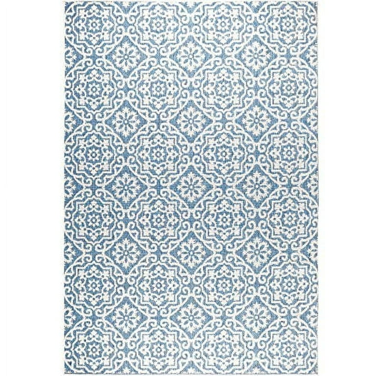 5'2 X 7'2 Azalea Outdoor Patio Country Rug Gray/blue - Nicole