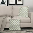 thumbnail image 3 of Blue Green Block Print Pillow Covers 18x18 Inch Set of 2, Vintage Floral Decorative Throw Pillow Cases Boho Cushion Covers Rustic Decoration Gift Farmhouse Sofa Couch Bed Decor, 3 of 6