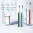 thumbnail image 2 of Cepillo de dientes eléctrico sónico para adultos con temporizador, vibrador automático ultrasónico para blanquear los dientes, IPX7, resistente al agua, 4 cabezales de cepillo, tipo USB, 2 of 5