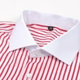 thumbnail image 5 of Men's Casual Long Sleeve Striped Dress Shirt Slim Fit Button Down for Everyday Business Daily Wear Stretch Men's Shirt Pink XXL, 5 of 9