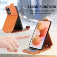 thumbnail image 4 of Zipper Wallet Case for Xiaomi 12T with Card Holder Slot, PU Leather Adjustable Kickstand Flip Handbag Phone Cover for Xiaomi 12T/12T Pro SDLL Orange, 4 of 14