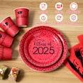 thumbnail image 2 of 350pcs Class of 2025 Graduation Plates AFN1and Napkins Paper Plate Set Polka Dots Plates Napkins Cups Knife Fork Spoon for Graduation Party Decorations and Supplies,Serve 50 (Red Black）, 2 of 3