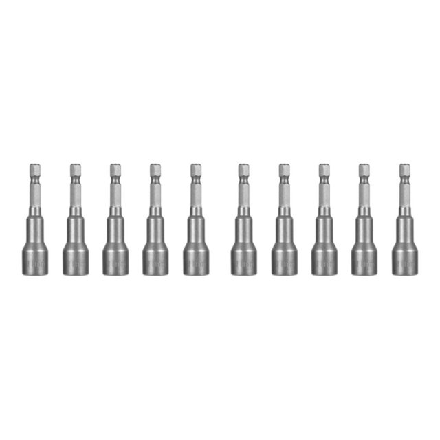 kurtrusly 5 Pieces Universal Steel Nut Driver Home Garage Woodworking Shank Bit Electric Pneumatic Screwdriver Bits Tools 11x65mm 2Set
