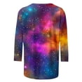 thumbnail image 2 of JTZGDY Womens 3/4 Sleeve Tops Dressy Casual Plus Size Teen Girls Cute Tie Dye Starry Sky Oversized Tunic Blouse Crewneck Basic Graphic T-Shirts Fashion 2025 Outfit Clothes Multicolor#15 XL, 2 of 6