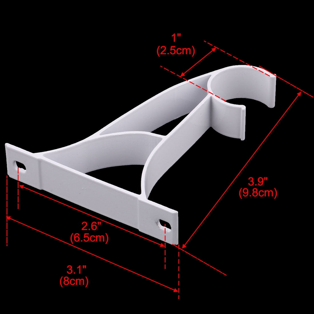 Unique Bargains Window Drapery Curtain Rod Pole Holder Hanging Hook Wall Bracket 2pcs