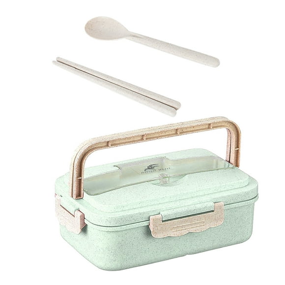 Kwlinmg Food Storage Containers Glass Lunch Box Reusable 3-Compartment Plastic Divided Food Storage Container Boxes