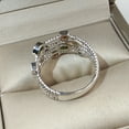 thumbnail image 5 of Fashion 925 Sterling Silver Hollow Multiple Rows Geometric Colored gems Women's Ring Vintage Twisted Rainbow Zircon Princess Ring Eternity Engagement Wedding Band Cocktail Party Ring, 5 of 5
