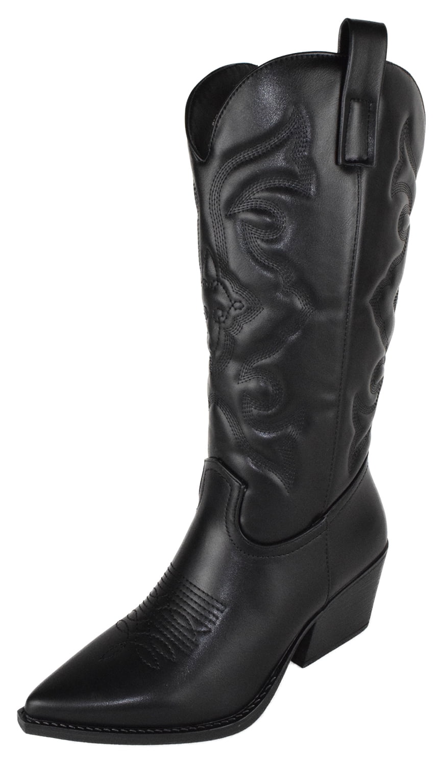 Soda “TELLER” ~ Women Western Stitched Pointed Toe Low Block Heel Ankle Boot (FIRE RED 9)　並行輸入品 | Soda \u201cTELLER\u201d ~ Women\u0027s Western Cowboy Boots with