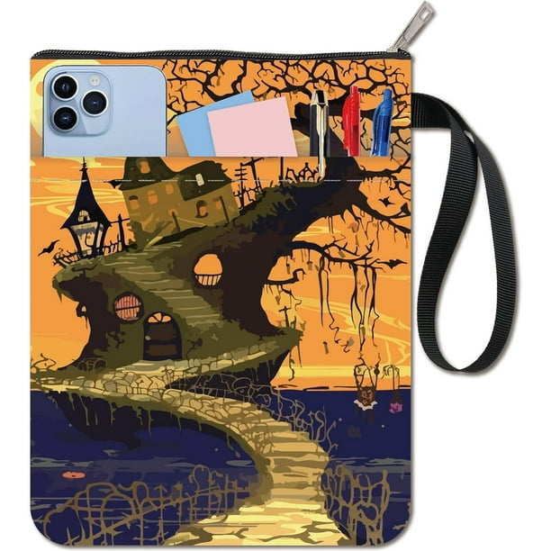 Funda protectora para libros Castle Book Sleeve Dead Tree Book Protective Moon Book Covers para libros de bolsillo. Funda de tela lavable con cremallera y bolsillo adicional.