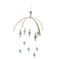 thumbnail image 1 of tejado De Móvil Cuna Móvil Para Niño Y Niñas Bebé Cama Decoración De La Habitación Plata y azul shamjiam Campanas de viento de madera, 1 of 8