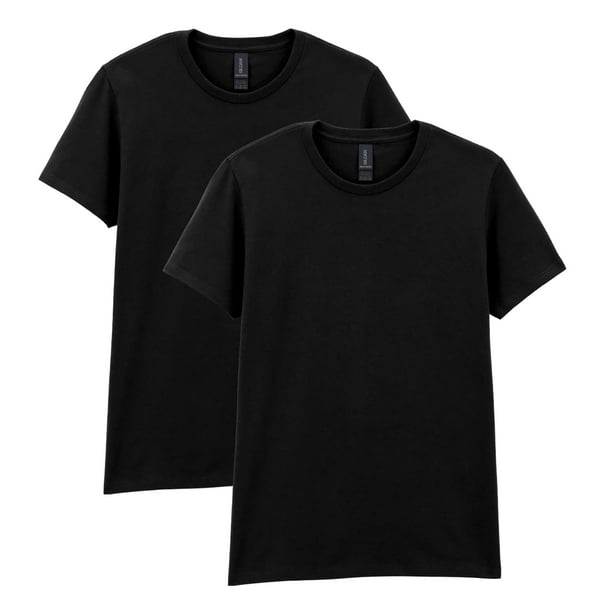 Camiseta Gildan Heavy Cotton para mujer, paquete de 2, negra XXL