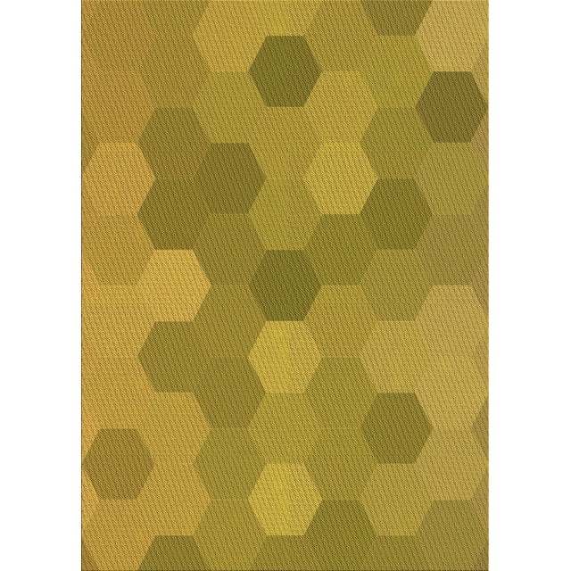 Ahgly Company Tapis Rectangulaire Lavable en Machine Intérieur Transitionnel Jaune, 5 Pieds x 7 Pieds