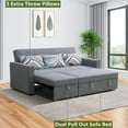 thumbnail image 4 of Aukfa 77" Sofa Bed 3 Seat Convertible Sleeper Couch for Living Room, 3 Pillows, Linen, Gray, 4 of 11