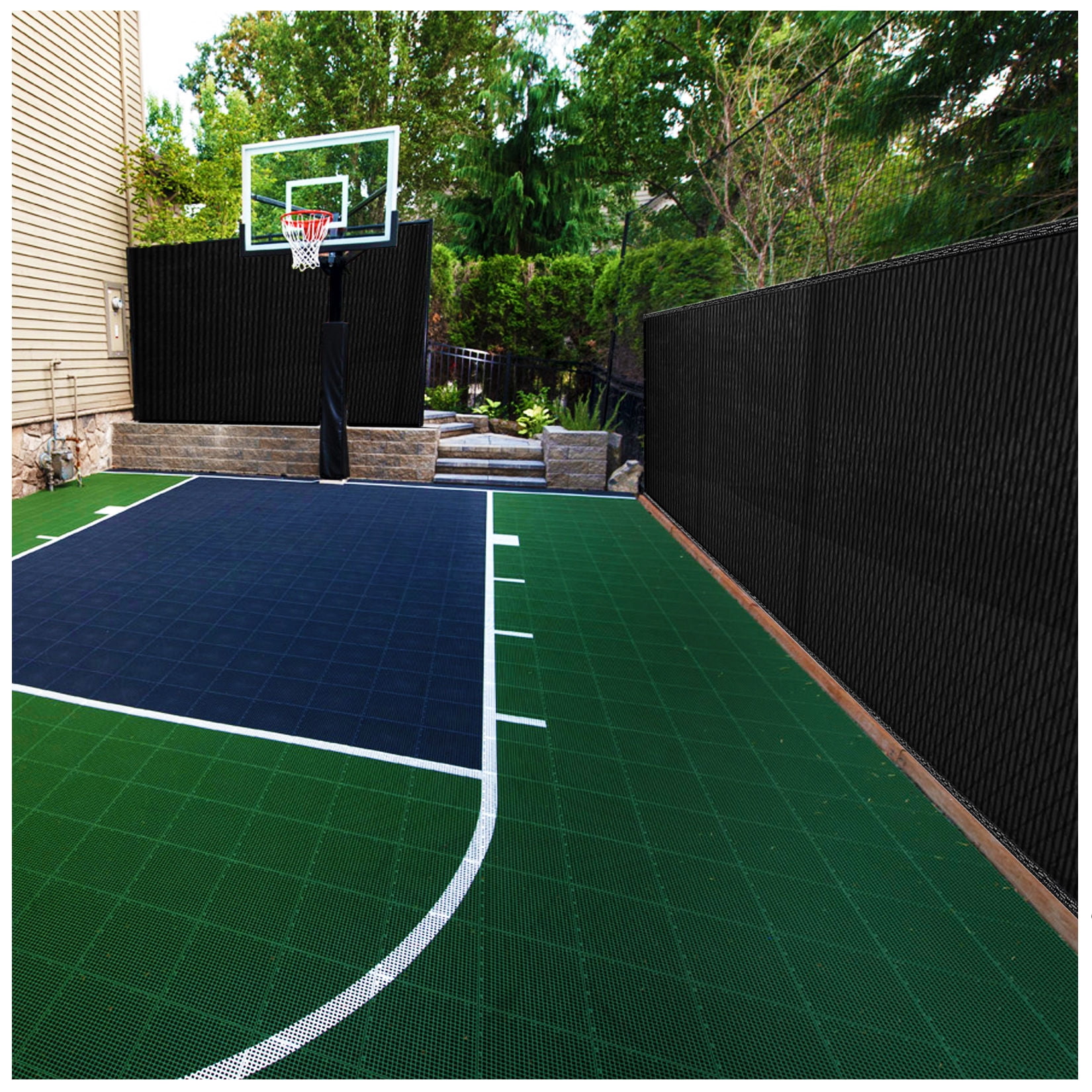 6 ft. x 50 ft. Privacy Screen Fence, Black