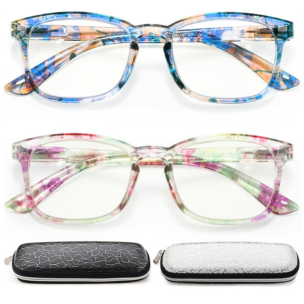 Blue Light Reading Glasses Women Square Cheater Magnifying Readers