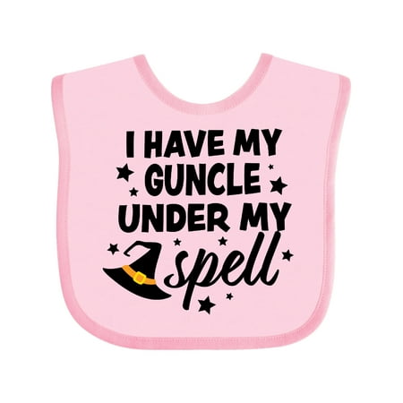 

Inktastic I Have My Guncle Under My Spell with Cute Witch Hat Gift Baby Boy or Baby Girl Bib