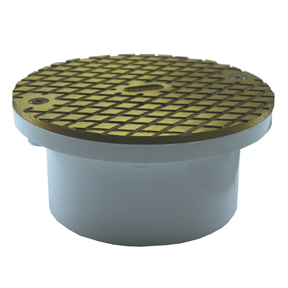 3" x 4" General Purpose Cleanout with 5" Polished Brass Cover with Ring