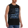 thumbnail image 2 of Bixox Men's Navy Camouflage American Flag Printed Shirt Sleeveless Fitness Tank Top-XX-Large, 2 of 7