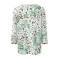 thumbnail image 5 of RPVATI 3/4 Sleeve Shirts for Women Plus Size V Neck Button Down Up V Neck Henley Tops Elbow Sleeve Floral Print Loose Fit Blouses Vintage Summer Tshirts Trendy Tunic Tops 2024， Green XXL, 5 of 5