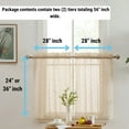 thumbnail image 2 of THD Sofia Floral Rod Pocket Lace Semi Sheer Voile Short Cafe Tiers for Small Windows - 28 x 36 Inch Length (Taupe Tiers, Set of 2), 2 of 6