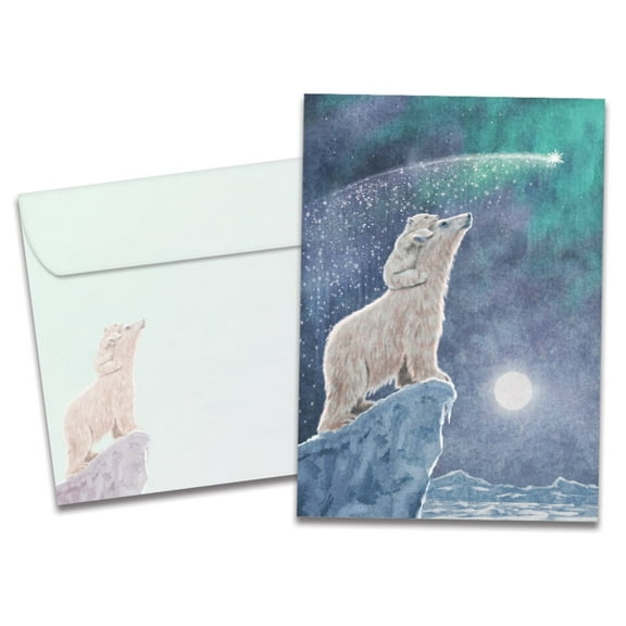 Tree-Free Greetings Solstice Greeting Card 12 Pack, 5x7, Polar Magic (HP60529)