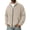 Beige, variant on Jacket for Men Suede Long Sleeve Stand Collar Jackets With Pockets Zip Up Solid Color Casual Outerwear