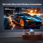 YABER Mini Projector with 5G WiFi & Bluetooth 5.2, Native 1080P Portable Outdoor Projector with Electric Focus, ±40° Keystone Correction, Home Theater Projector for Phone, TV Stick, Laptop, PS5