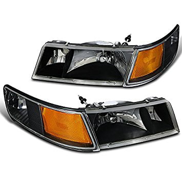 Spec-D Tuning for Mercury Grand Marquis Chrome Clear Headlights+Corner Signal Lamps 4PC 