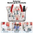 thumbnail image 2 of Tote Bag for Women - Christmas Tree and House Pattern Shoulder Bag - Large Utility Work Duffle Bag with Zipper Handbag for Travel, Work, Sprots, 2 of 5