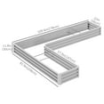 thumbnail image 3 of Outsunny Bac de Jardin Surélevé en L en Acier Galvanisé, Jardinière Argent, 3 of 10