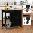 thumbnail image 7 of Catrimown Kitchen Cart and Island with Wheels, Mobile Rolling Microwave Cart with Storage and Drawer, Coffee Cart, Black, 7 of 7