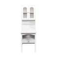 thumbnail image 6 of White Fold-Out Convertible Writing Table, Desk Cabinet with shelf and drawer Multi-Function Home Office Workstation, 6 of 6