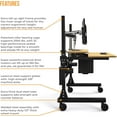 thumbnail image 2 of Versadesk Electric Standing Desk Converter - Split-Level Surface, Push-Button Height Adjustable, USB & USB-C Ports, Home & Office, | Bamboo, (36 x 30), 2 of 6