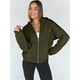 thumbnail image 4 of Sudaderas con Capucha y Cremallera para Mujer, Sudaderas Extragrandes, Conjuntos de Moda Escolar para Otoño, Chaquetas Informales, Ropa de Invierno Verde XXL, 4 of 9