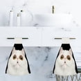 thumbnail image 6 of Hanging Towels 2 Pcs, Dish Towels Funny Portrait of Cat Absorbent Hand Towels with Hanging Loop Washcloth for Bathroom Kitchen, 6 of 6