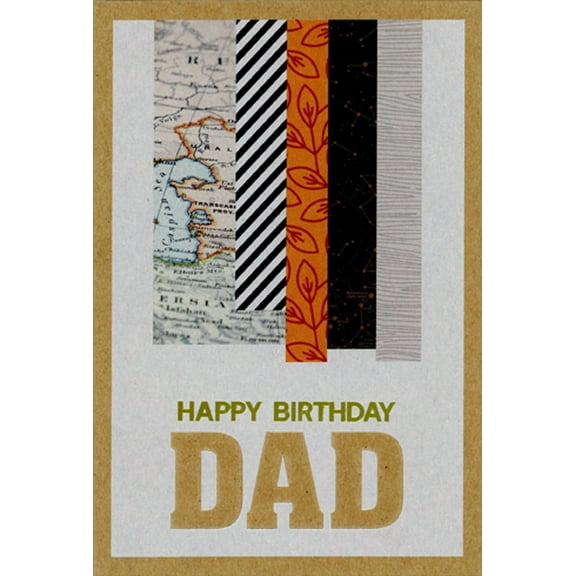 Pictura Map and 4 Patterned Swatches Birthday Card for Dad