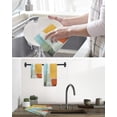 thumbnail image 5 of Teal Yellow Kitchen Dish Towels for Drying Dishes Set of 4, Orange Oil Painting Modern Abstract Geometric Waffle Weave Microfiber Hand Tea Bathroom Towels Quick Dry & Absorbent Towel 15.7x23.6, 5 of 7