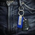 thumbnail image 5 of Personalized Leather Anti-lost Keychain - Double-sided Laser Custom Name ID Stainless Steel Keychain for Men Boyfriend, Brother and Father Gift, Blue, 5 of 6