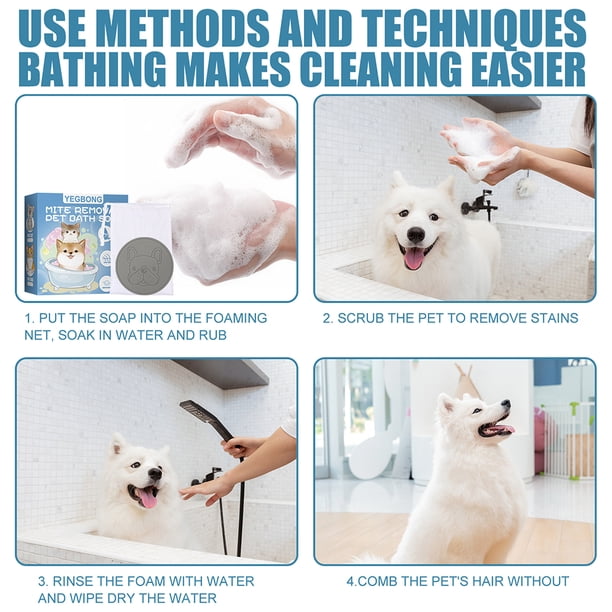 Jabón de baño para eliminar ácaros de perros y gatos humecta el desodorante antipicazón producto para mascotas (perro) JShteea Libre de BPA