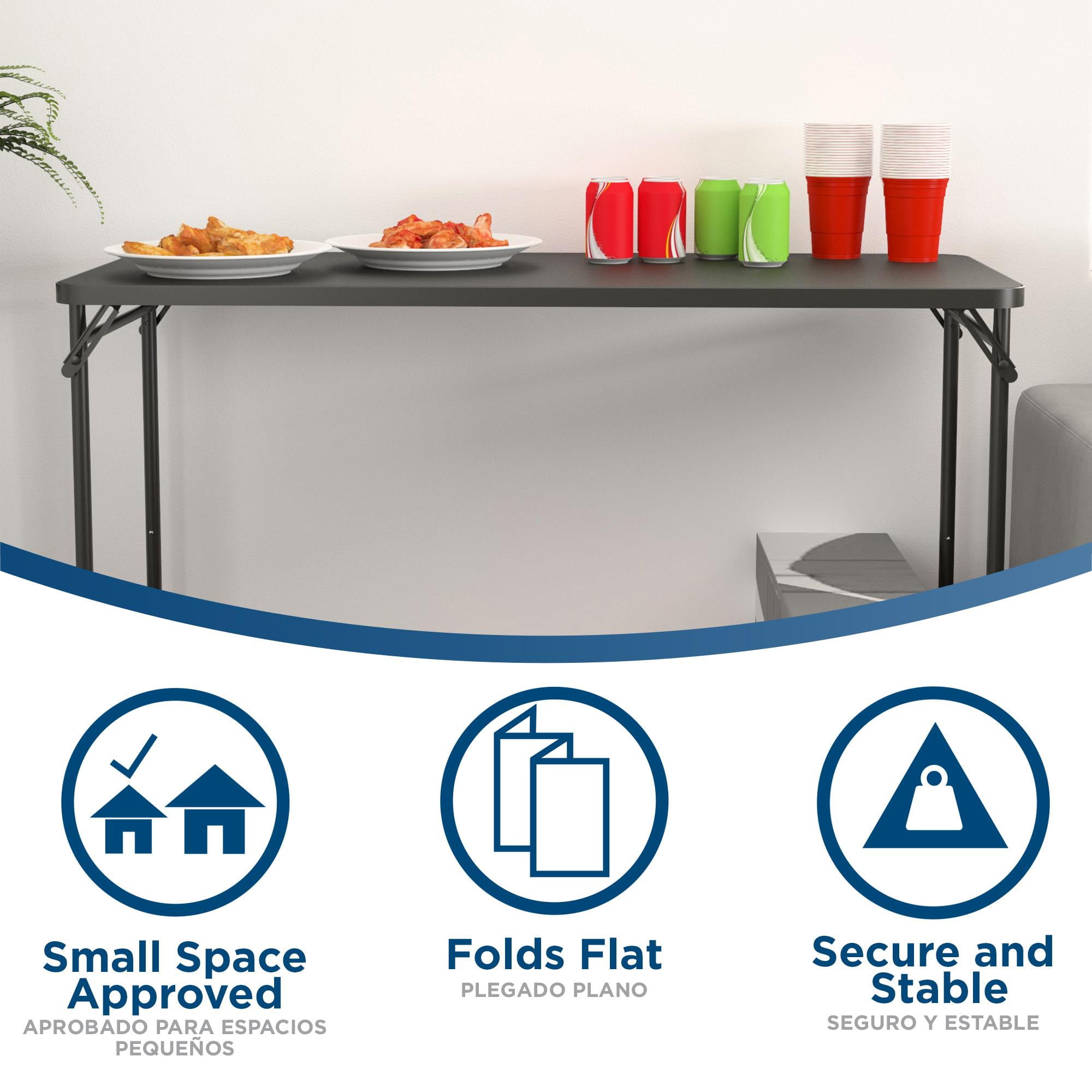 20" x 48" Adjustable Height PVC Top Table, Black