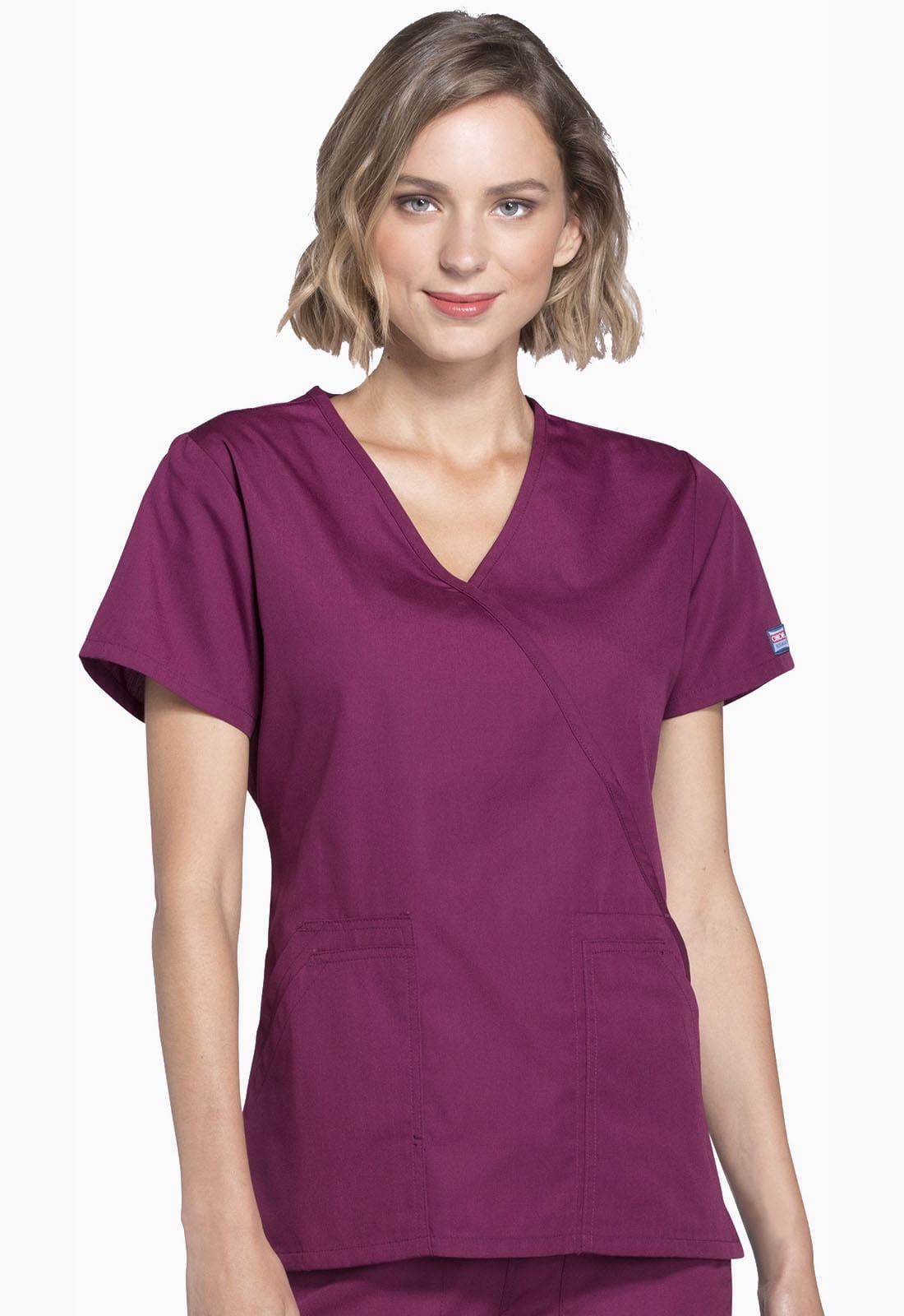 Cherokee Cherokee Workwear Women Scrubs Top, Mock Wrap, Plus Size