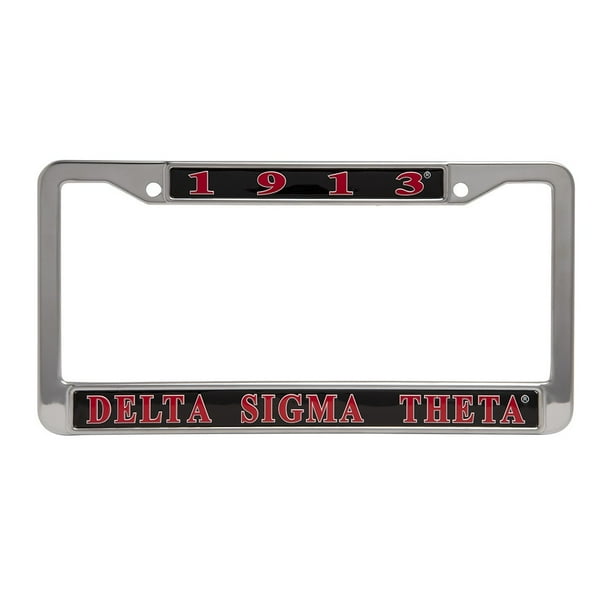 Delta Sigma Theta Black/Red Metal License Plate Frame