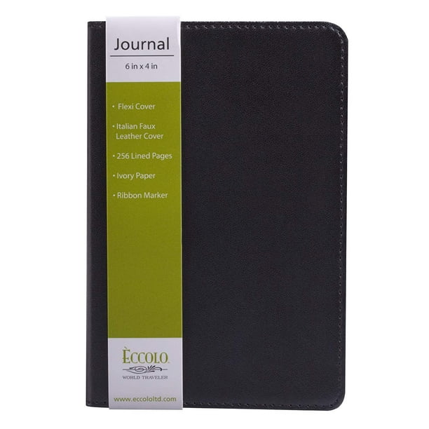 Simply Black 4 x 6Inch Pocket Size Lined Journal, Simply elegant
